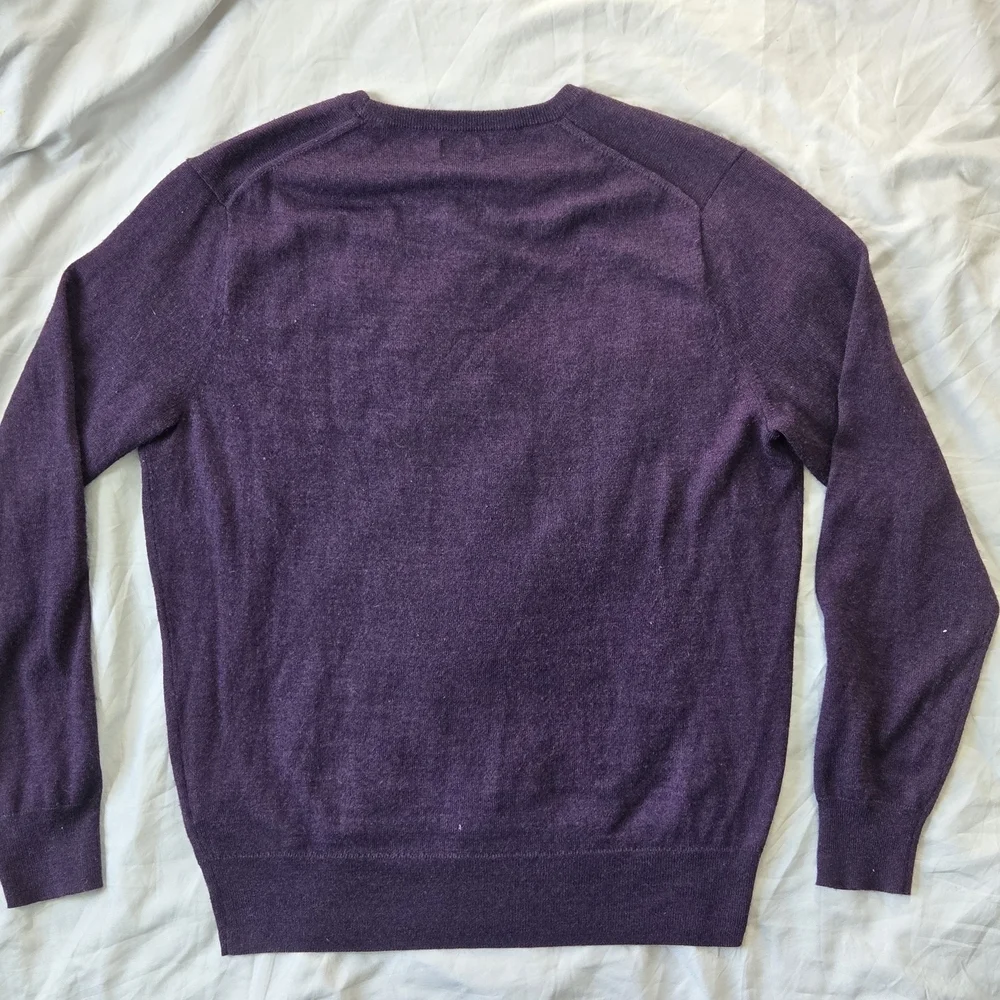 Classic J. Crew Men's Purple Sweater Sz Large Merino Wool Blend